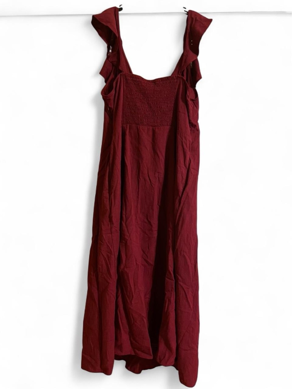 Universal Thread Burgundy Ruffle-Trim Maxi Dress - Picture 3 of 4
